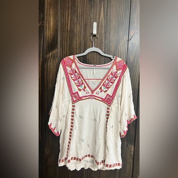 Free People Embroidered Boho Tunic Mini Dress 🖤 - Picture 3 of 10